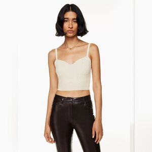 Wilfred Sicily Sweater, Heather Birch Bustier Sweater Tank Top, Plaited Knit | L